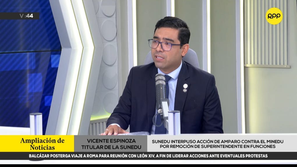 Vicente Espinoza es titular de la Sunedu desde diciembre de 2025. 