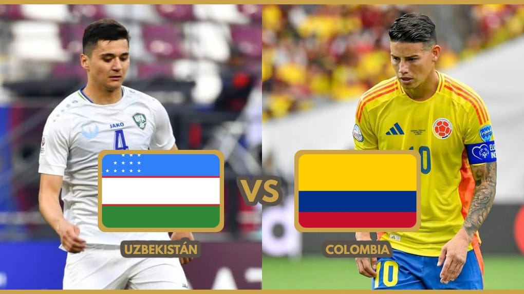 Guía de TV del partido Uzbekistán vs Colombia.