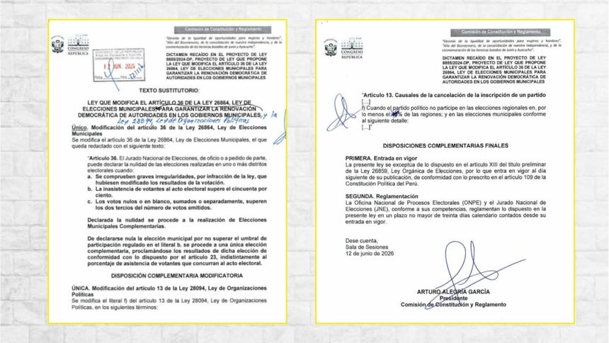 Texto de la Comisión de Constitución modificado tras el debate del Pleno del Congreso del 12 de junio.