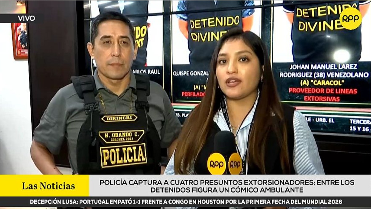PNP capturó a cuatro presuntos extorsionadores: entre los detenidos, figura un cómico ambulante