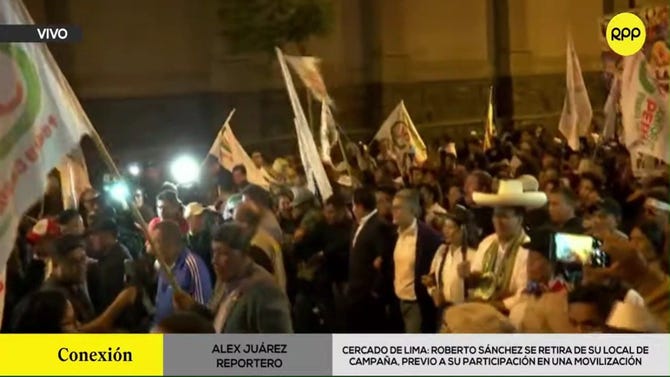 Roberto Sánchez encabeza movilización convocada por Juntos por el Perú