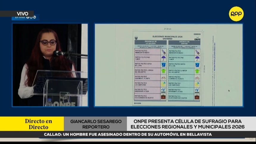 La Oficina Nacional de Procesos Electorales (ONPE) presentó los diseños de las cédulas de sufragio para el próximo 4 de octubre.