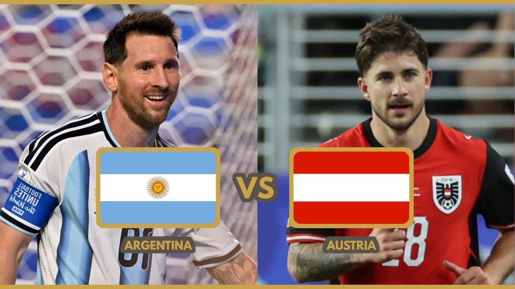 Señal de partido, Argentina vs Austria por la Copa del Mundo FIFA.