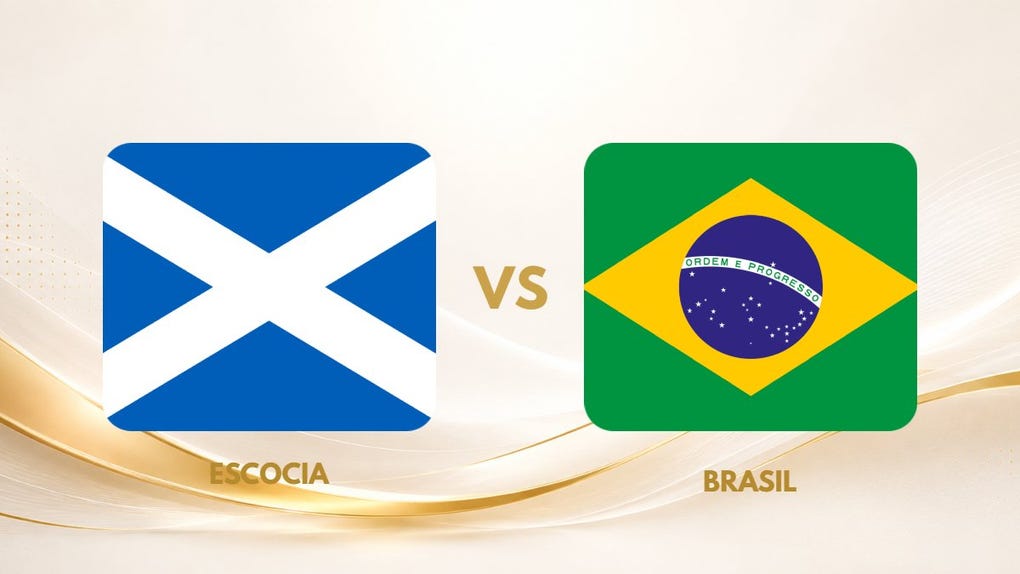 Guía de TV del partido Escocia vs Brasil.