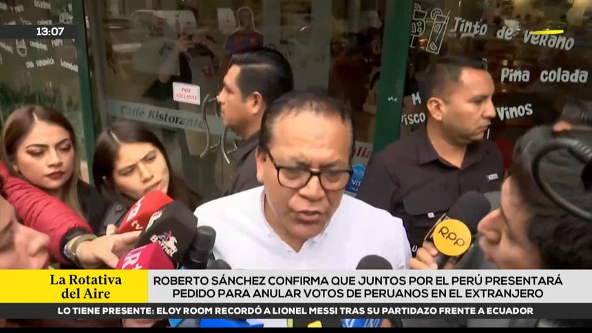 Sánchez points out that JPP will file an appeal for the annulment of Peruvian votes abroad in the second round