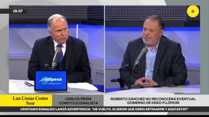 Carlos Mesía advierte vacío legal por renuncia de López Aliaga al Senado