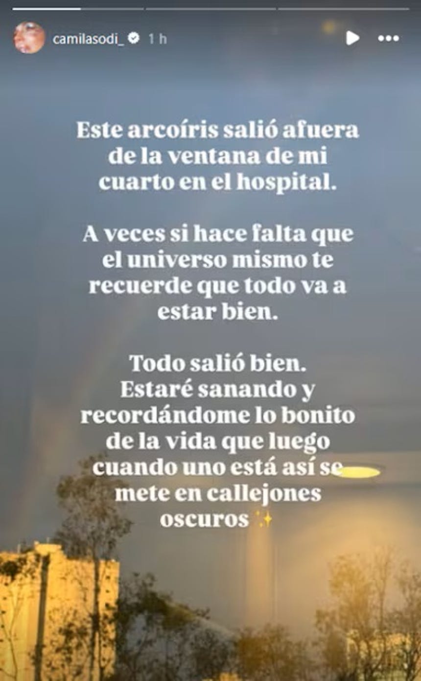 Camila Sodi revela que fue sometida a una histerectomía.