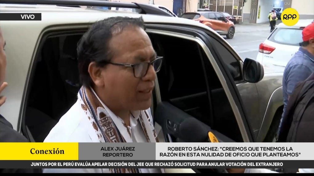 Roberto Sánchez defiende pedido de nulidad electoral