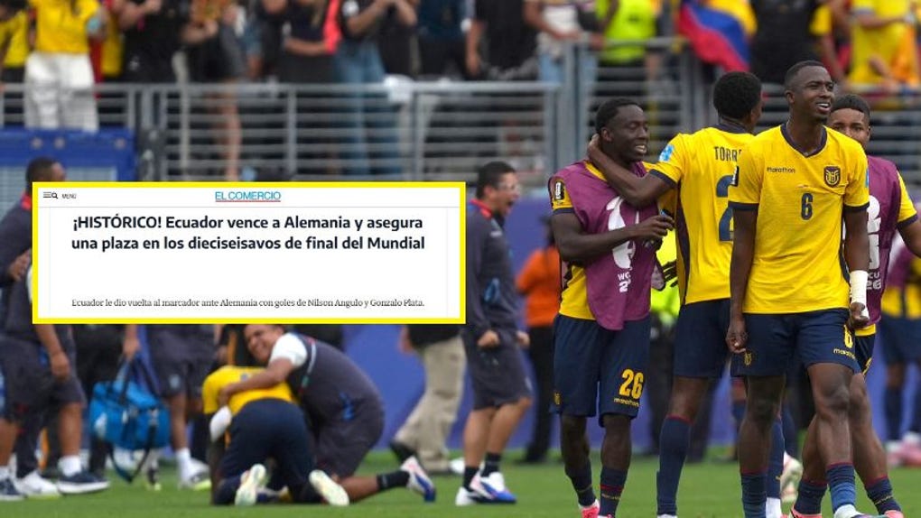 Prensa de Ecuador mostró su alegria tras el triunfo de su selección ante Alemania que le permitió clasificarse a los 16avos de final del Mundial 2026.