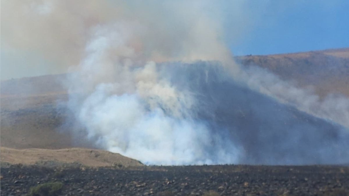 El incendio forestal en esta zona de Arequipa se ve desde varios kilómetros a la redonda