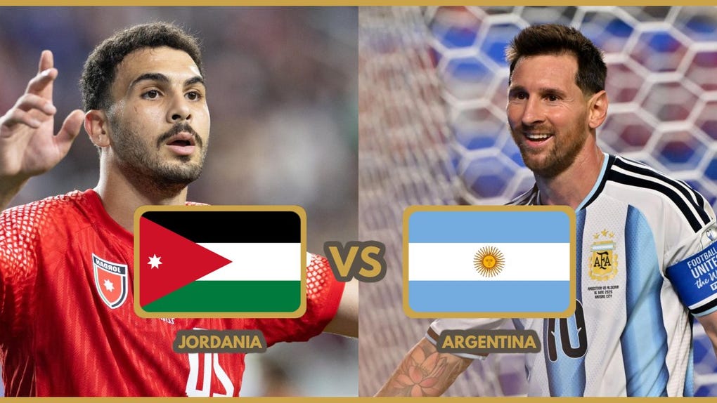 Señal de partido, Argentina vs Jordania por la Copa del Mundo.