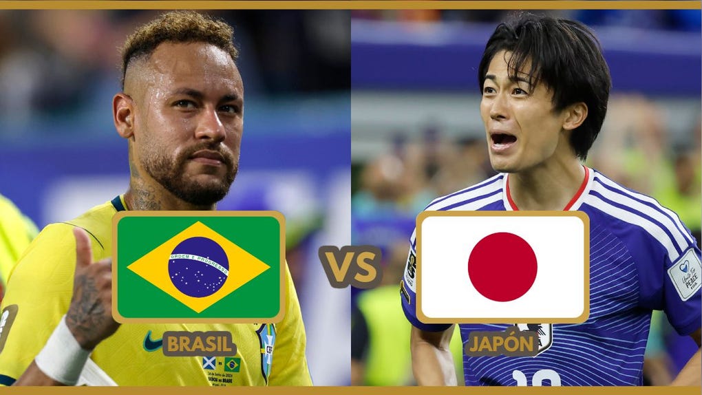 Señal de partido, Brasil vs Japón por la Copa del Mundo.