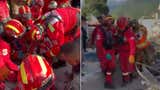 Equipo USAR del Perú rescató a adulta mayor de edificio caído tras terremotos en Venezuela