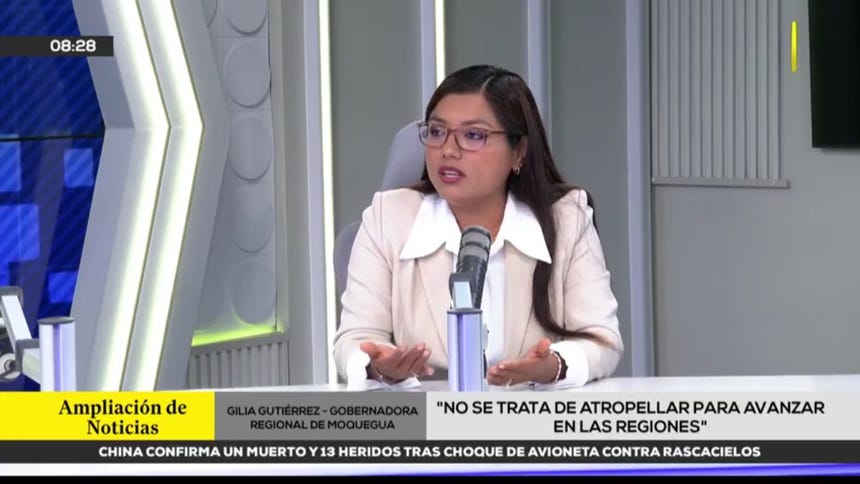 Gobernadora regional de Moquegua, Gilia Gutiérrez.