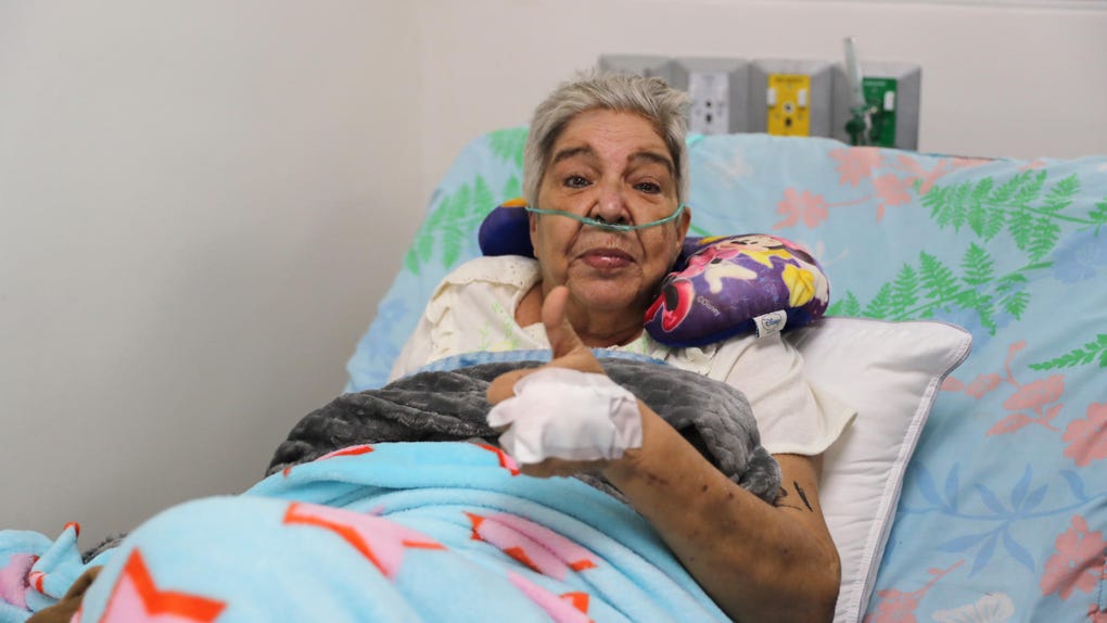 Marlene Santana, sobreviviente de los dos terremotos en Venezuela, en el Hospital Domingo Luciani, en Caracas.