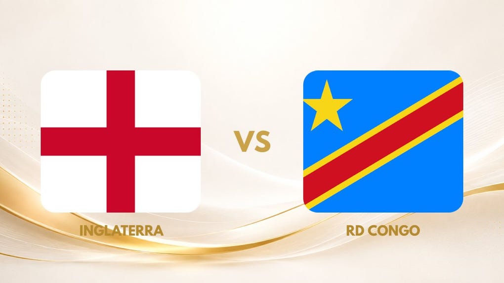 Guía de TV del partido Inglaterra vs Congo.
