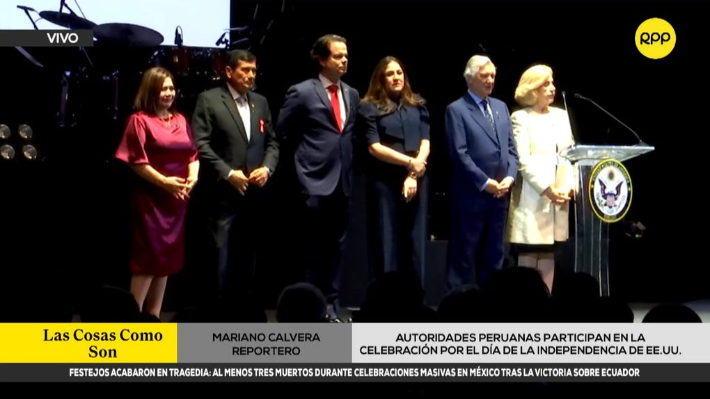 Embajada de Estados Unidos celebra aniversario de la Independencia con autoridades peruanas.