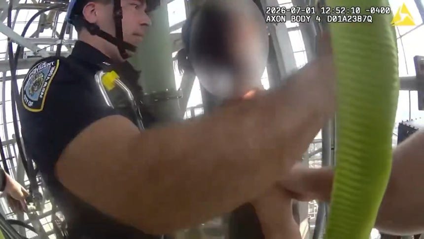 Video del momento en la que la pareja es intervenida en la parte alta del Empire State.