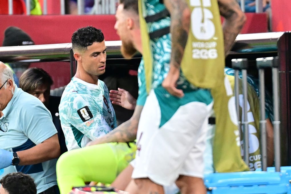 Cristiano Ronaldo fue cambiado en la recta final del partido después de anotar contra Croacia.