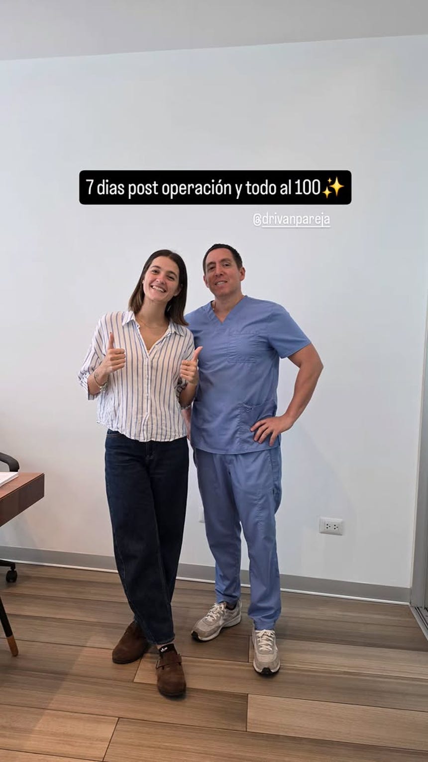 'Majo con Sabor' se recupera tras cirugía de reducción de senos.
