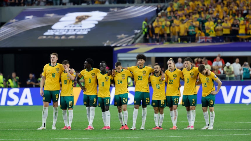 Jugadores de Australia en la tanda de penales en el Mundial 2026.
