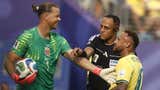 Neymar desafió al arquero de Noruega antes de patear el penal: 