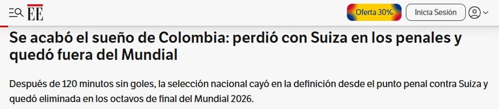 Se acabó el sueño de Colombia: perdió con Suiza en los penales y quedó fuera de Mundial
