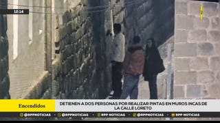 ¡Indignante! Dos jóvenes fueron detenidos por realizar pintas en muros incas en el Cusco