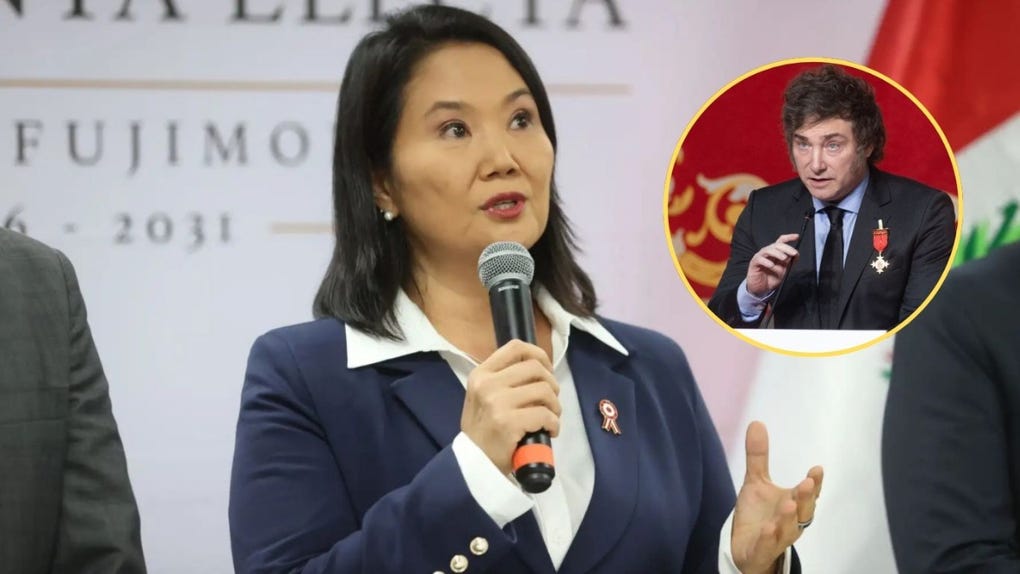 Javier Milei felicitó a Keiko Fujimori y propone fortalecer la relación entre Perú y Argentina