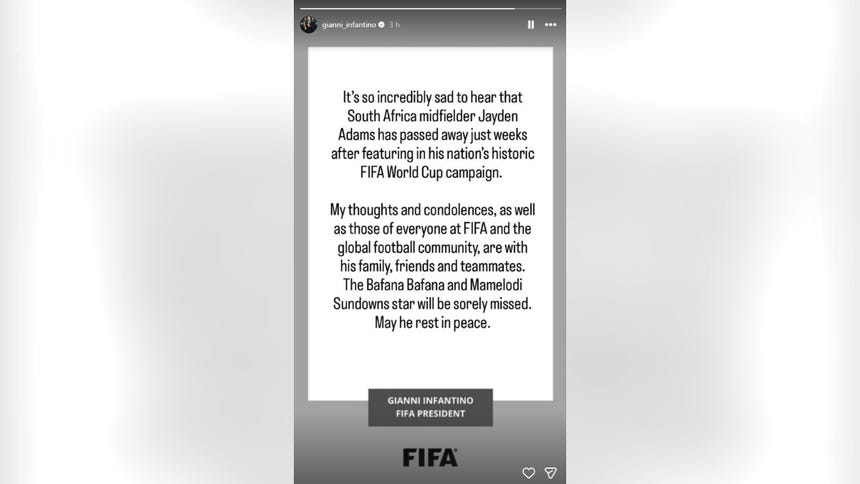 El mensaje del presidente de FIFA.