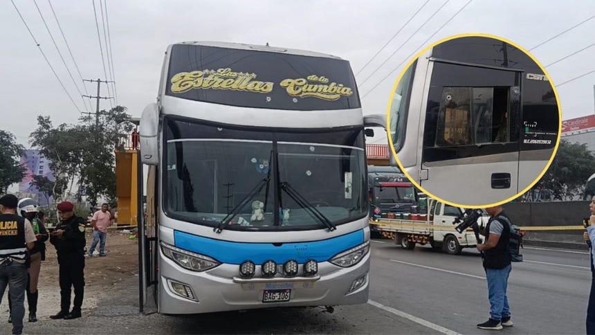 Ataque armado contra bus de 'Las Estrellas de la Cumbia' en Los Olivos deja tres heridos