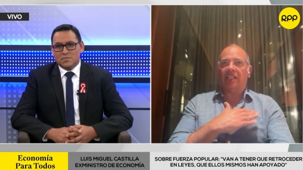 Luis Miguel Castilla: “Fuerza Popular va a tener que retroceder en leyes con gasto fiscal que ellos mismos han apoyado”