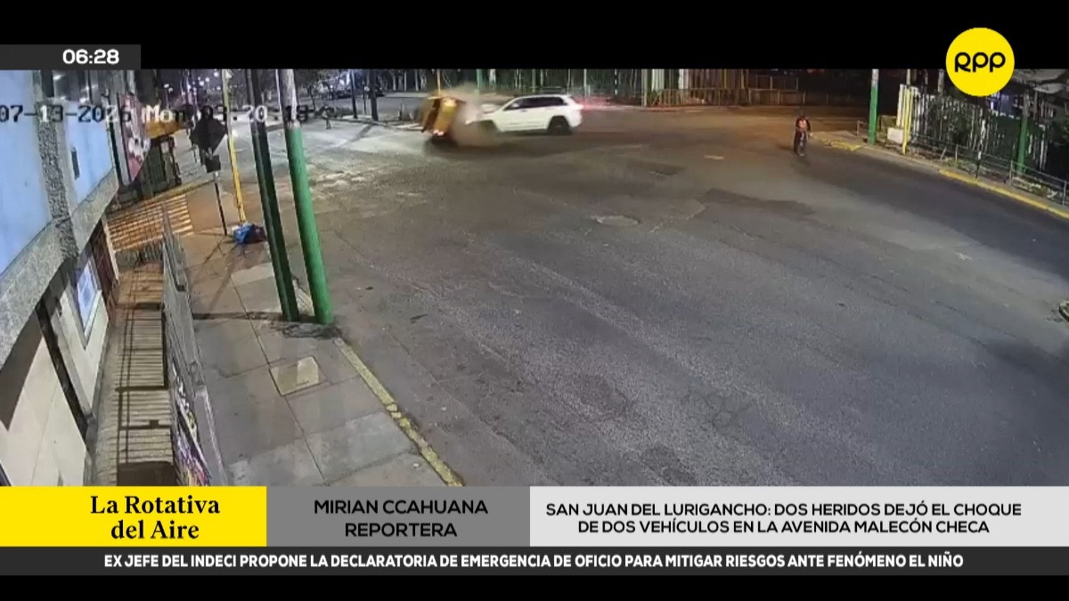 San Juan del Lurigancho: dos heridos dejó el choque de dos vehículos en la avenida Malecón Checa