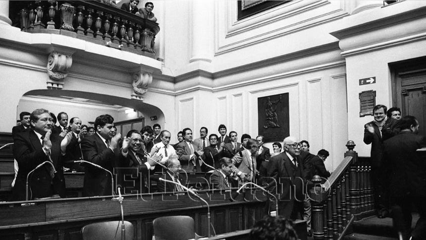 Imagen de 1991 de la última Cámara de Diputados elegida en el marco de un sistema parlamentario bicameral.