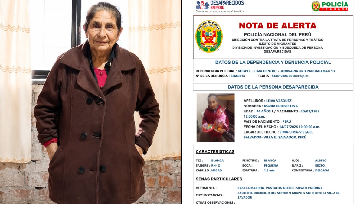 Villa El Salvador: reportan adulta mayor con alzheimer desaparece tras salir de su casa