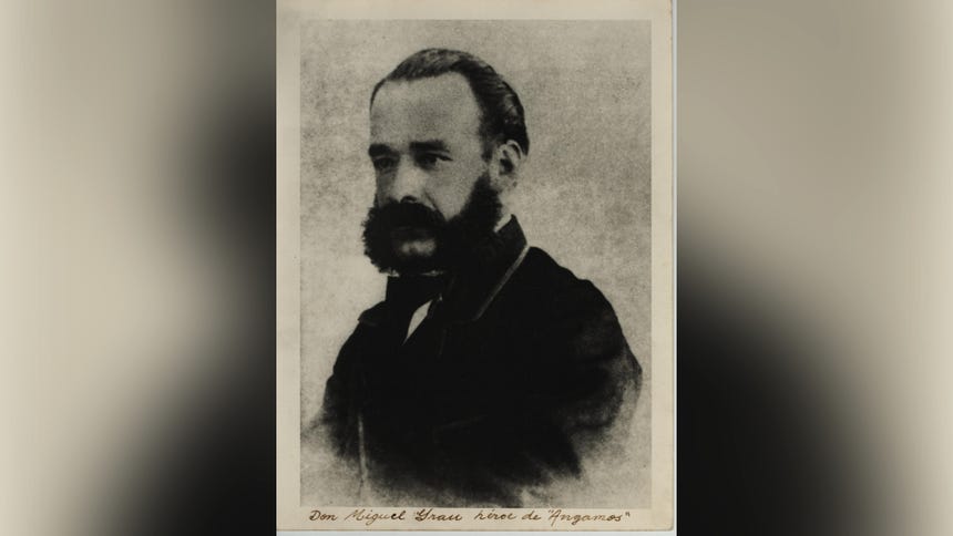 Retrato del héroe nacional Miguel Grau vestido de civil