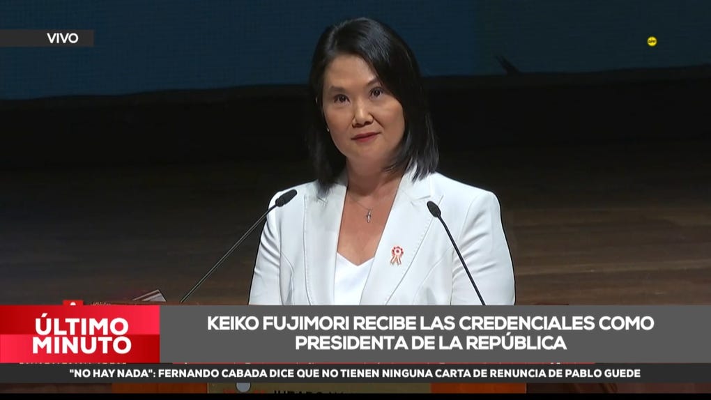 Keiko Fujimori jurará al cargo el próximo 28 de julio.