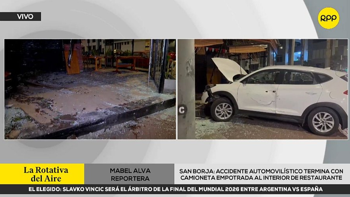 San Borja: accidente vehicular termina con camioneta empotrada contra restaurante