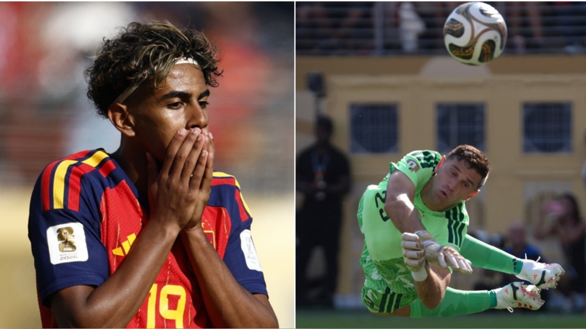 Tremenda atajada: Emiliano Martínez impidió el gol de tiro libre de Lamine Yamal en última jugada del segundo tiempo