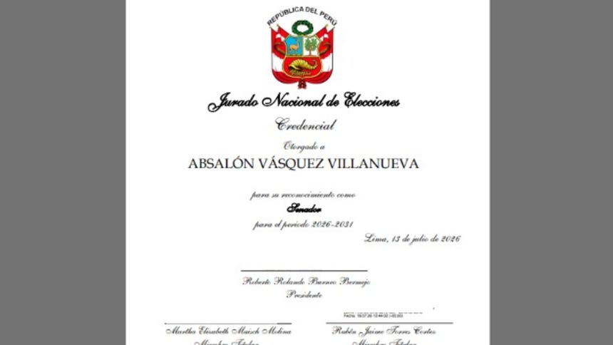 Credencial Absalón Vásquez