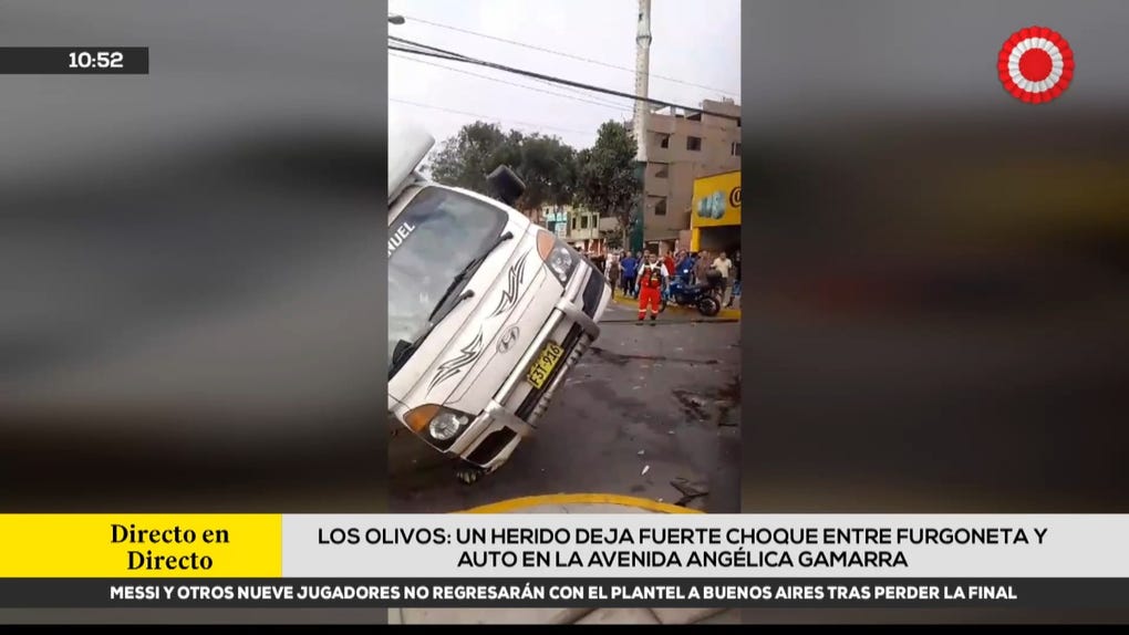 Los Olivos: un herido deja fuerte choque entre furgoneta y auto en la avenida Angélica Gamarra