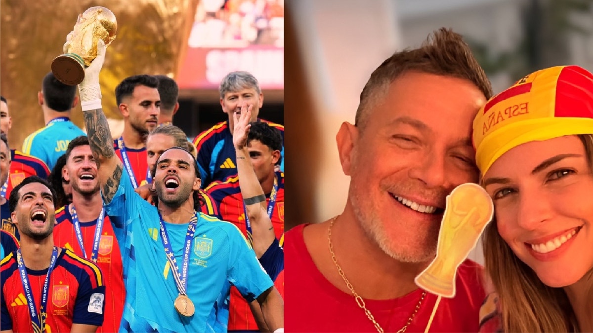 Con gritos y abrazos: Stephanie Cayo y Alejandro Sanz celebraron el título de España en el Mundial 2026