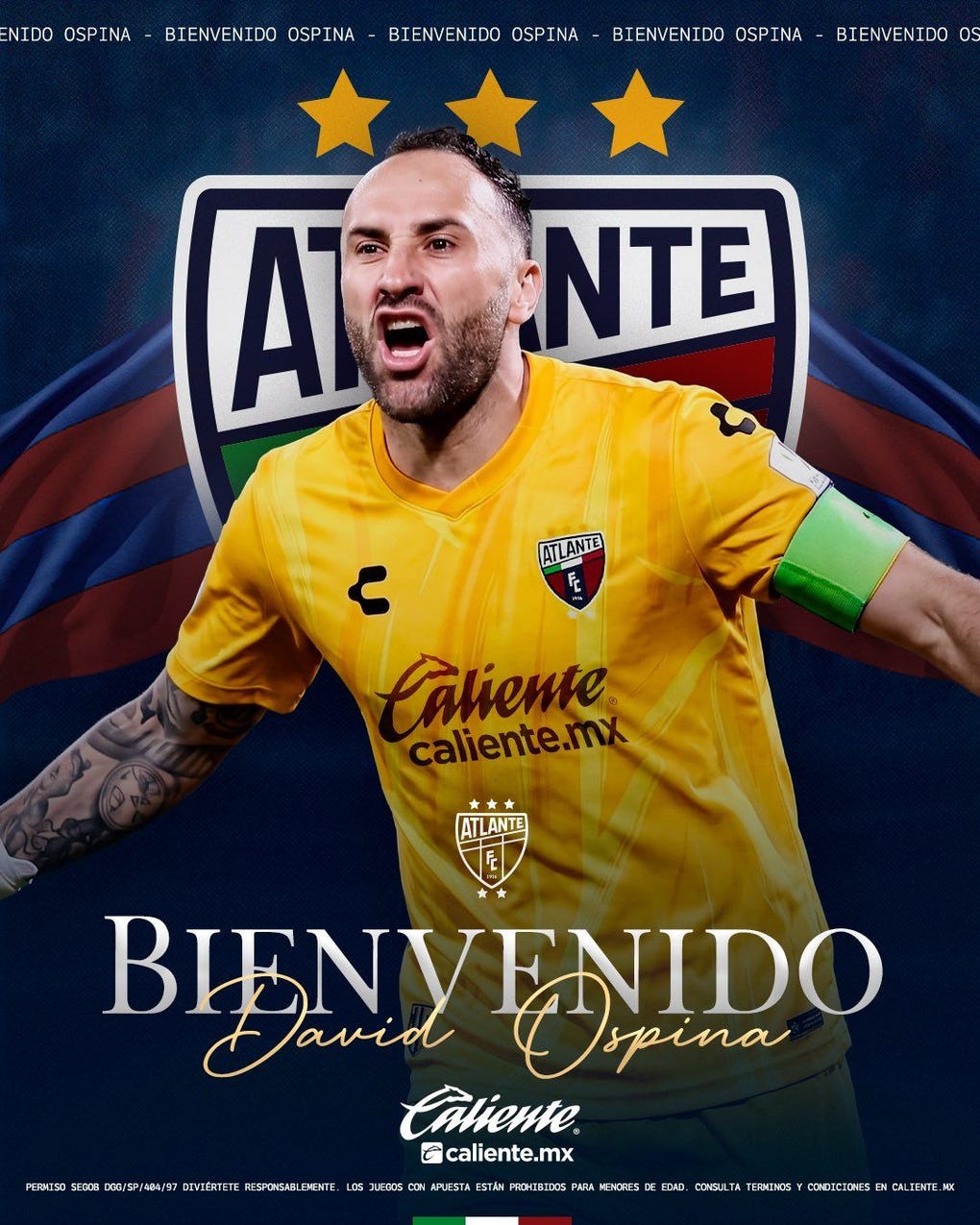 “Le damos la bienvenida al equipo del pueblo a David Ospina. Es momento de defender a los históricos Potros de hierro del Atlante”, escribió el equipo a través de sus redes sociales.