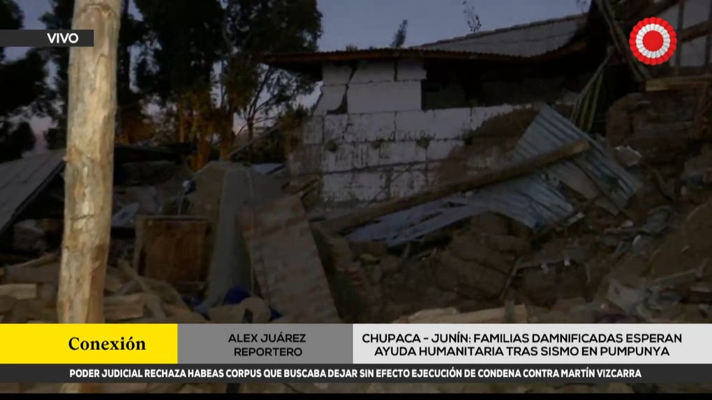 Junín: familias damnificadas esperan ayuda tras sismo en Pumpunya