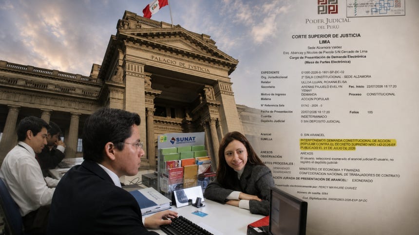 Công nhân CAS kiện Bộ Tài chính Peru yêu cầu hủy bỏ quy định trì hoãn trả đầy đủ thưởng và CTS đến năm 2030 (Anh: Trabajadores CAS demandan al MEF para anular reglamento que posterga pago íntegro de gratificaciones y CTS hasta 2030).