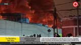 Los Olivos: bomberos continúan con sus labores para controlar el incendio en fábrica de cosméticos