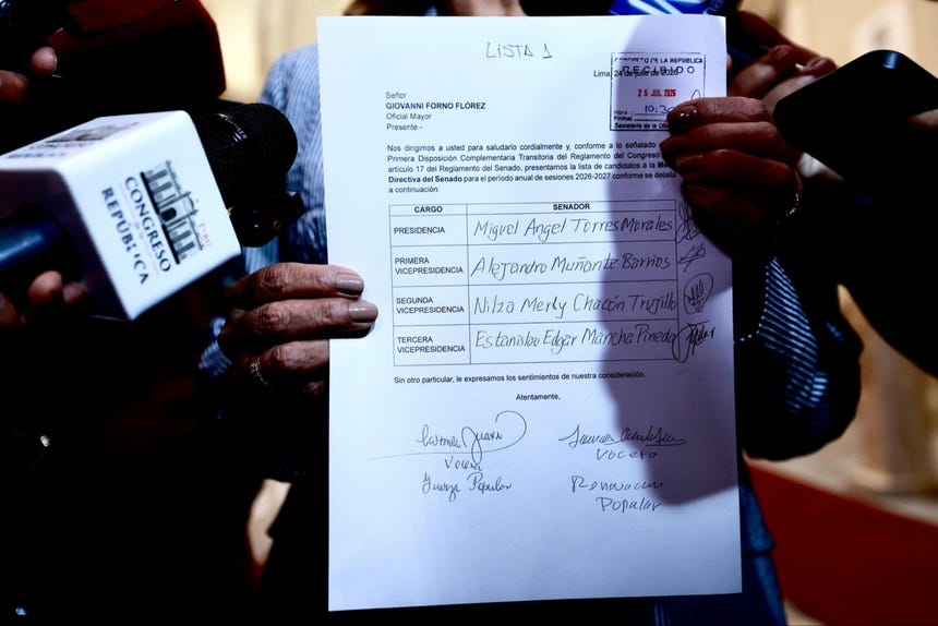 Primera Lista a la Mesa Directiva del Senado