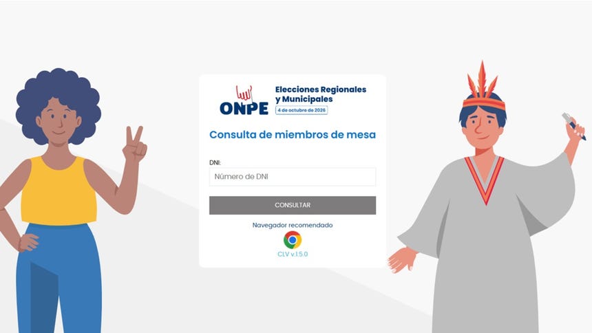 Consulta en ONPE si eres miembro de mesa para las ERM 2026