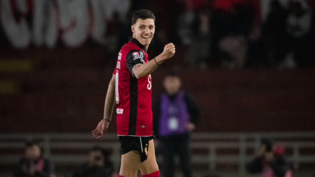 Nicolás Quagliata celebra en el Melgar vs Sporting Cristal.