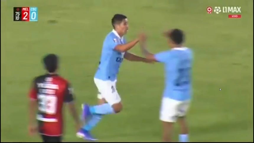 El único tanto de Cristal ante Melgar en Arequipa